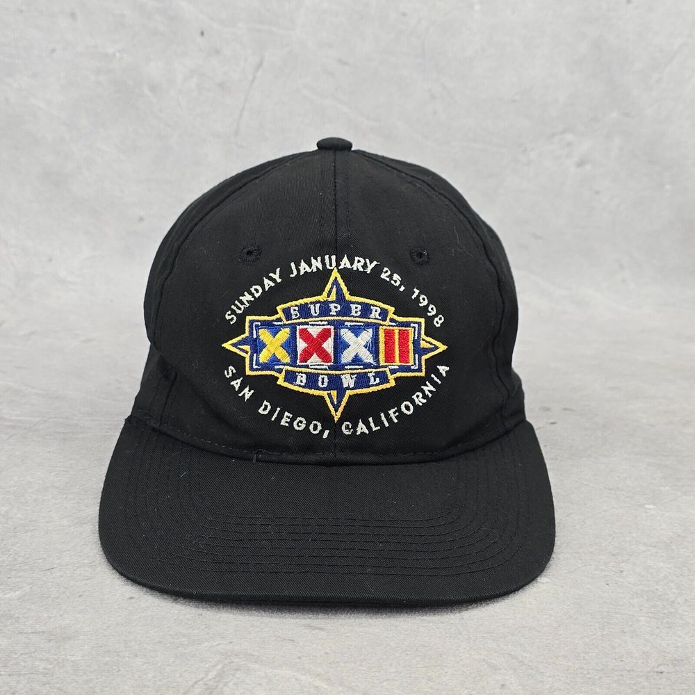 Vintage Annco 1998 Super Bowl XXXII Hat Snapback Black‎ Color One Size Cap
